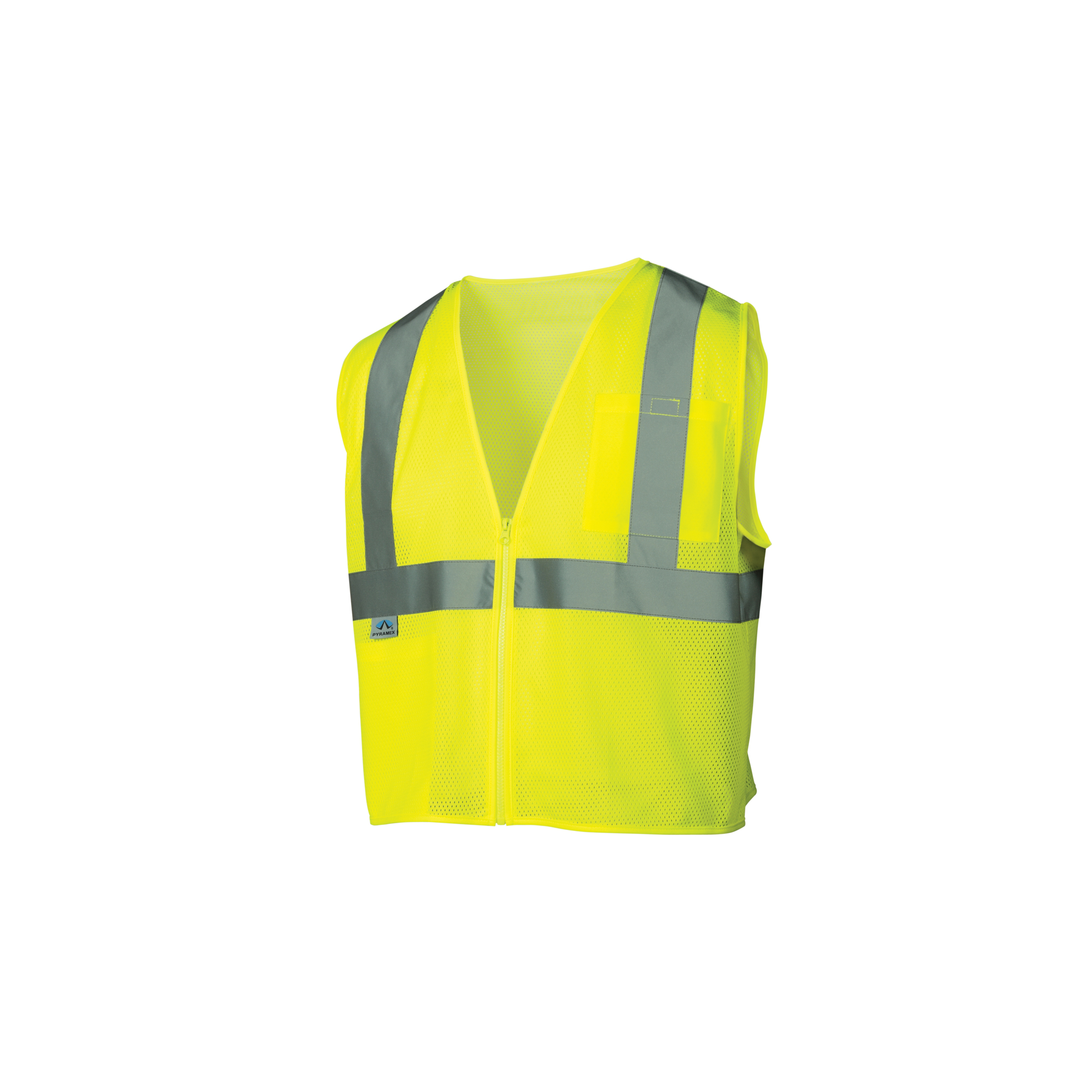 Pyramex Safety Vest — Hi-Vis Lime, Size Small, Model# RVZ2110S